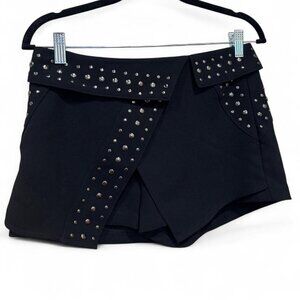 Vintage GUESS Black Studded Skort Shorts Y2K Grunge Size 2